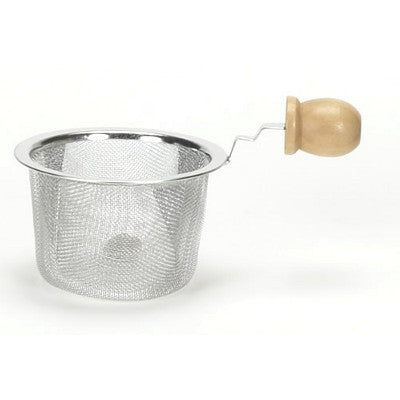 3" Teapot Strainer with Wood Handle